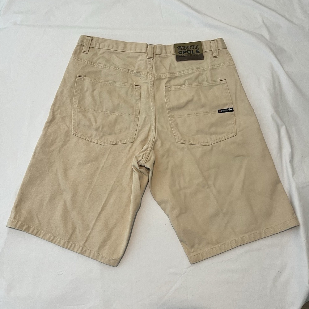 Vintage Y2K Southpole Denim Baggy Jean Shorts Size 36 Beige/Tan Wide Leg Jorts